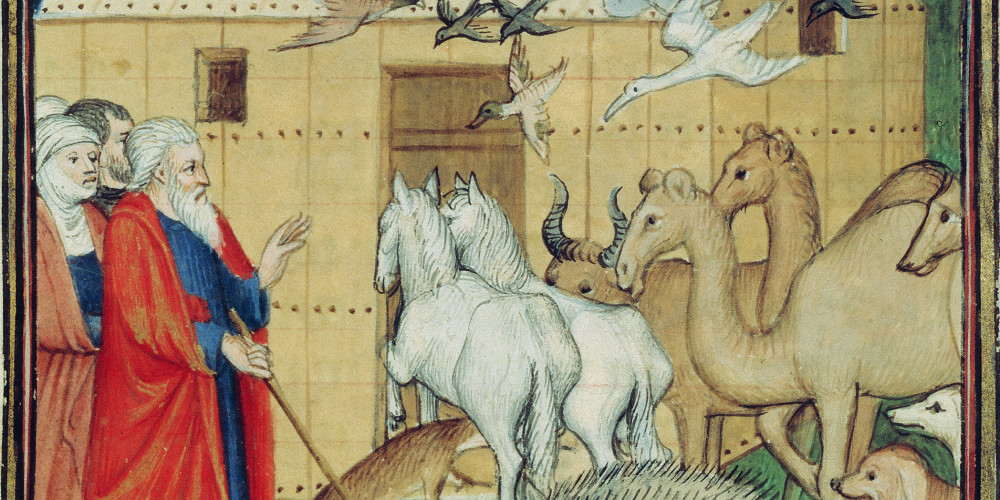 Guiard des Moulins, Bible historiale : Les animaux entrent dans l’arche de Noé