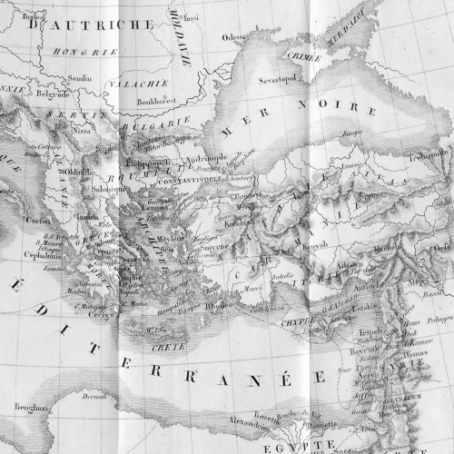 Carte du Voyage en Orient de Lamartine
