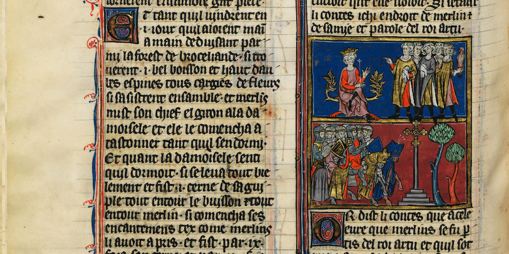 

Arthur et Gauvain ; Chevaliers cherchant Merlin

