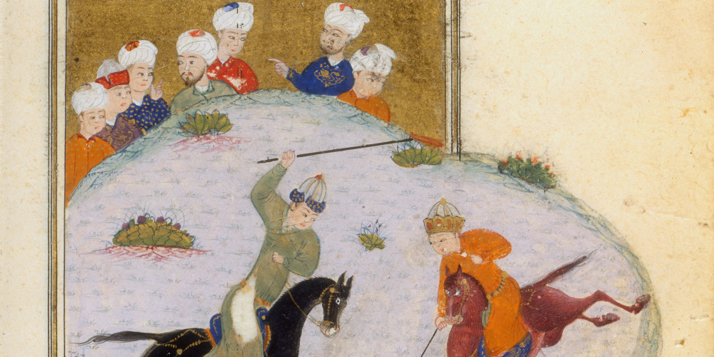 Mehr affronte le roi Kayvan au jeu de polo
 
