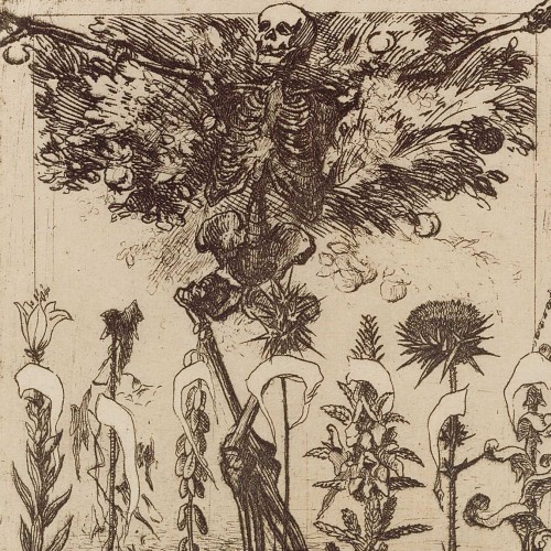 Projet de frontispice pour Les Fleurs du mal par Félix Bracquemond