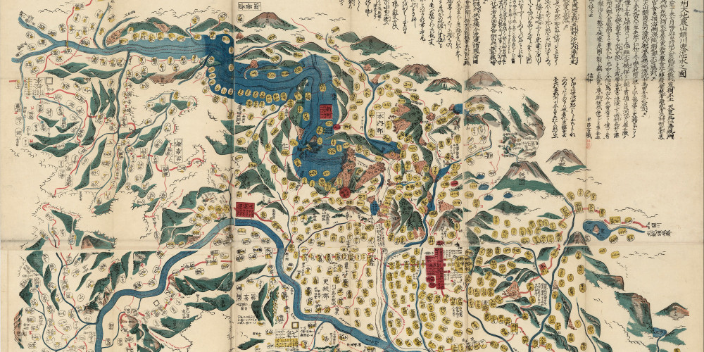 Carte du tremblement de terre de la province de Shinano en 1847