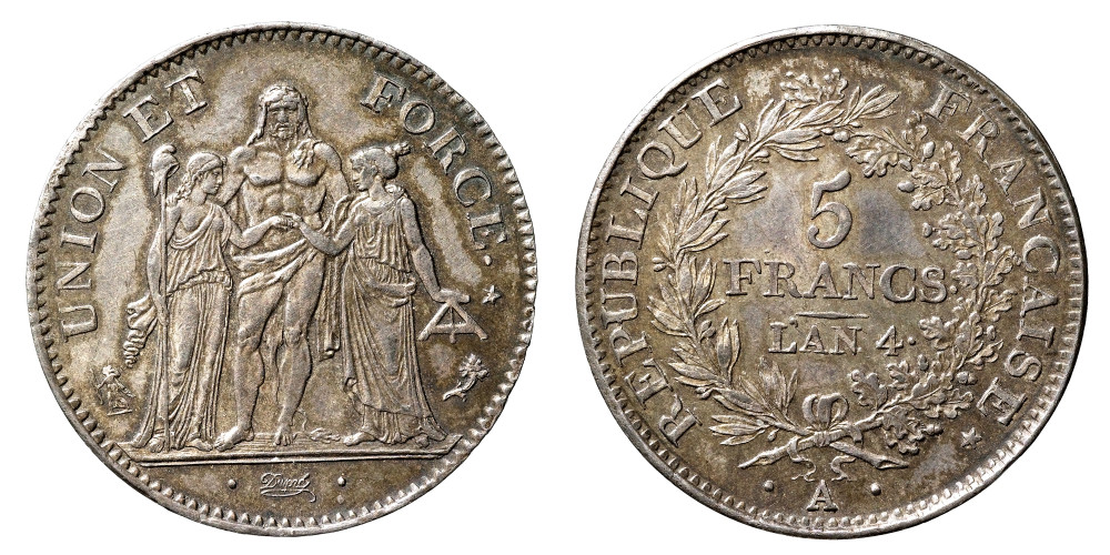 Cinq francs de la Première République