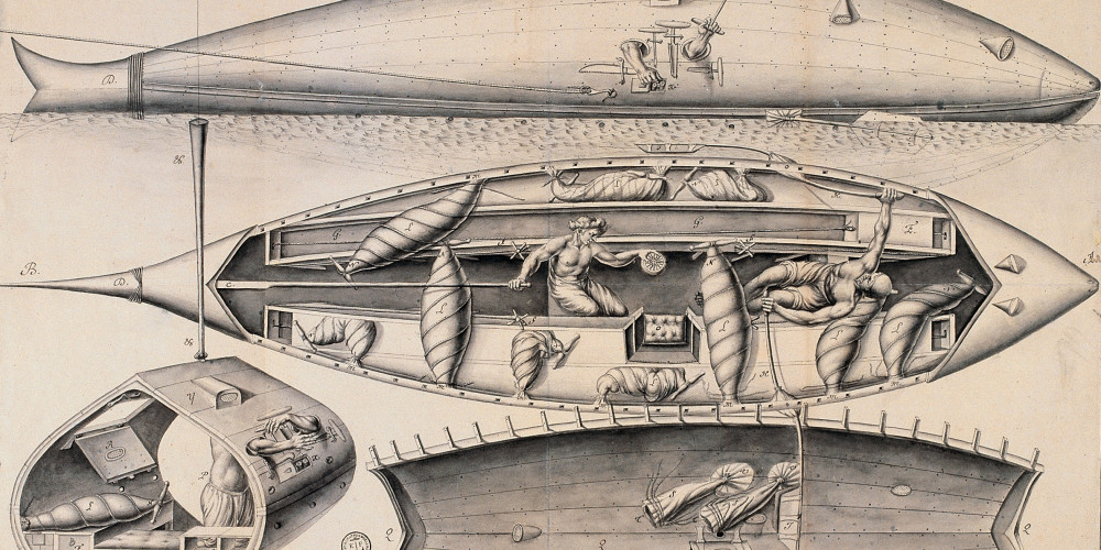 Dessin d’un bâtiment pour aller sous l’eau
