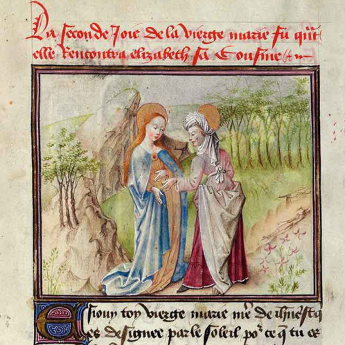 Double page partagée entre le Maître d’Édouard IV (fol. 48v.) et Jean Le Tavernier (fol. 49)