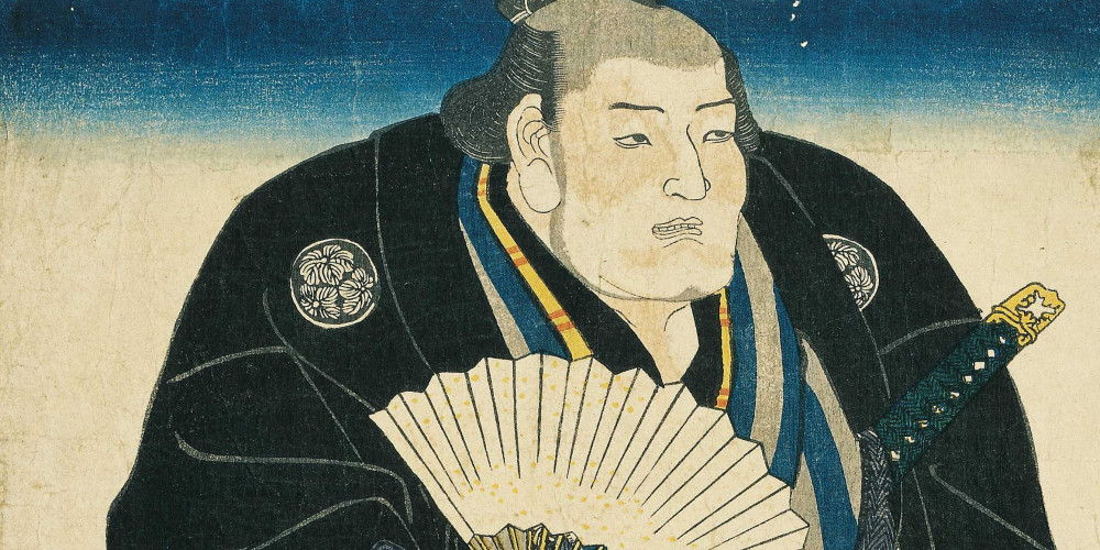 Portrait du lutteur de sumô Kashiwado Sôgorô, en tenue civile