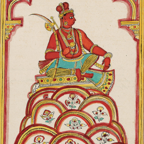 Parashurama fait pénitence sur la montagne Mahendra