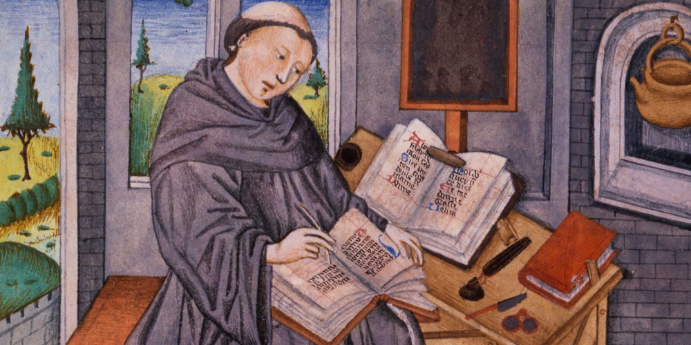Le moine copiste dans son atelier ("scriptorium")