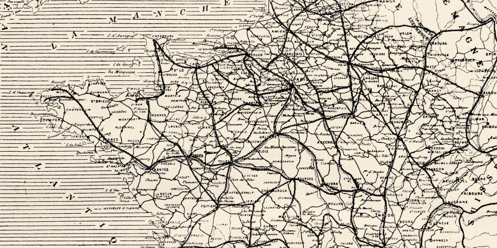 Concordance entre les anciennes voies romaines et le tracé des nouveaux chemins de fer au 19e siècle