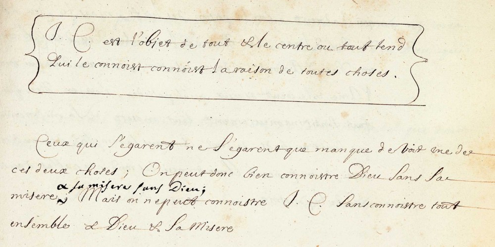 Blaise Pascal, Pensées,  copie dite « seconde copie des Pensées »