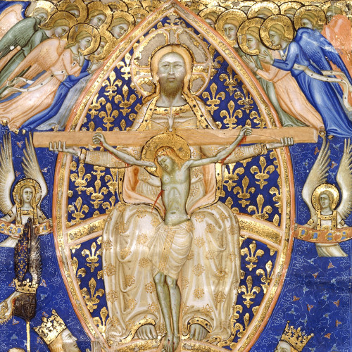 La Sainte Trinité dans une mandorle entourée d’anges