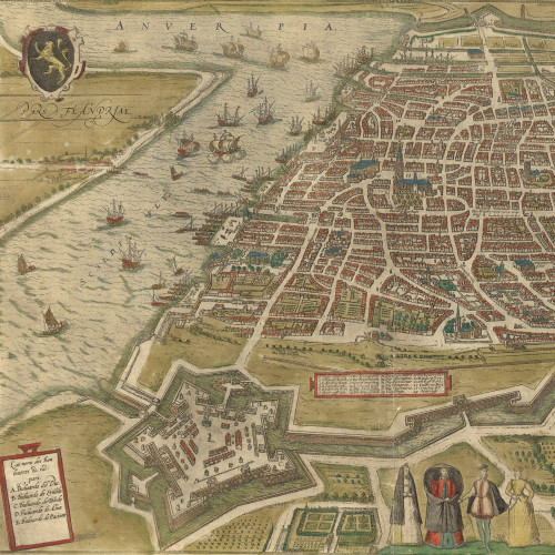 Vue du port et de la ville d’Anvers