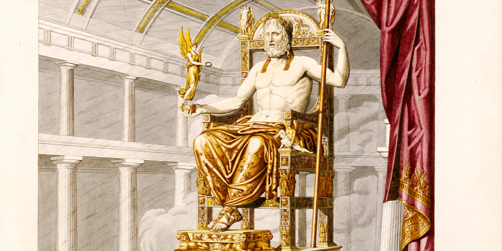 Le Jupiter olympien sur son trône dans l’intérieur de son temple