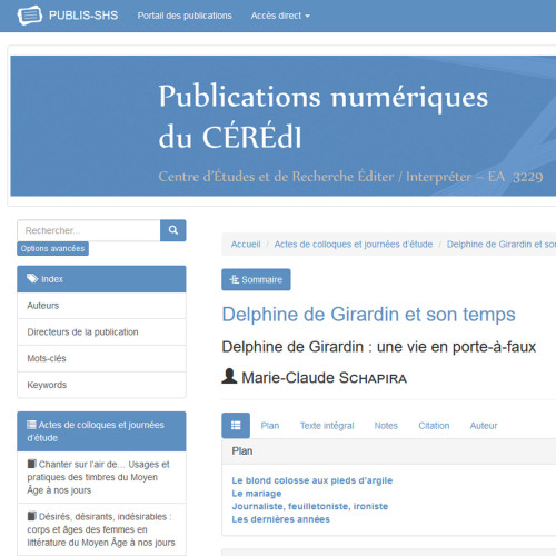 Delphine de Girardin : une vie en porte-à-faux (Cérédl université de Rouen)