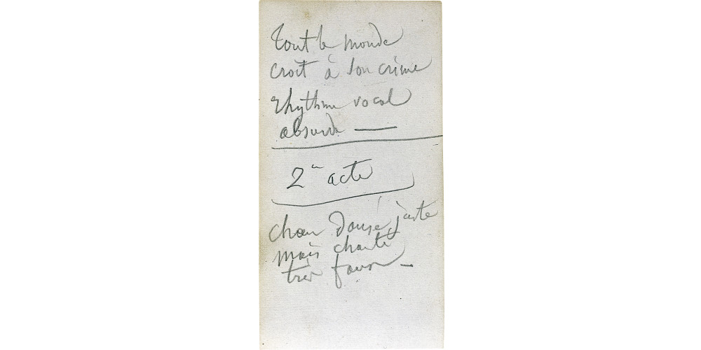 Carnet de notes préparatoires pour les feuilletons critiques
