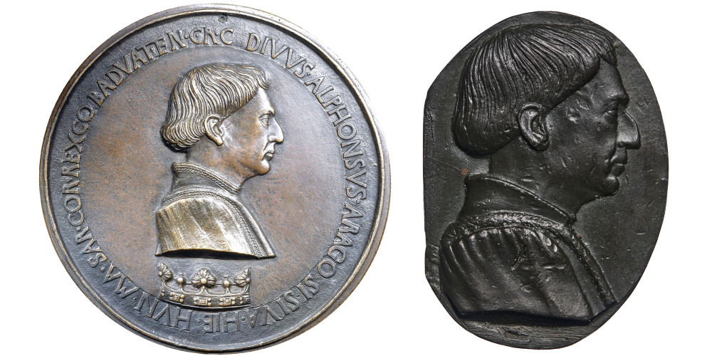Médaille et plaquette d’Alphonse V, roi d’Aragon