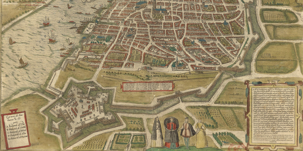 Vue du port et de la ville d’Anvers
