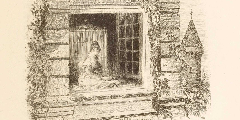 Célia Conti à sa fenêtre