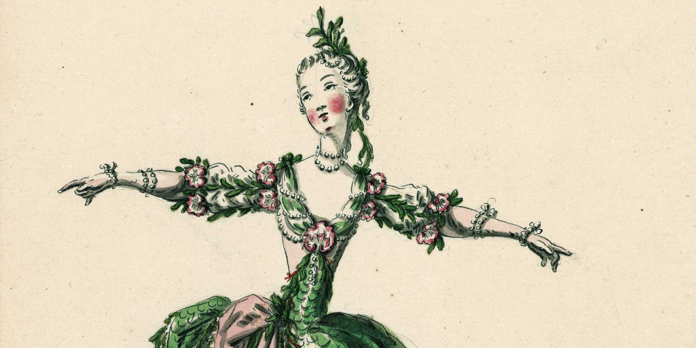 Costume de sirène pour Mlle Guimard pour Le Ballet des sens (Jean-Joseph Mouret)