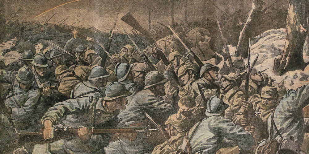 Pendant la bataille de la Meuse. Une charge à la baïonnette