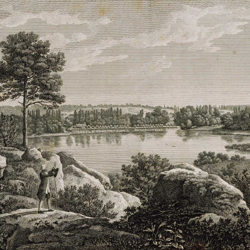 Rousseau à Ermenonville, devant l’étang du Désert