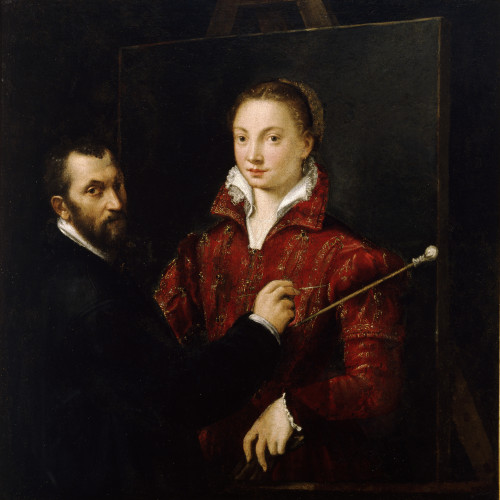 Autoportrait de Sofonisba Anguissola avec son maître, Bernardino Campi
