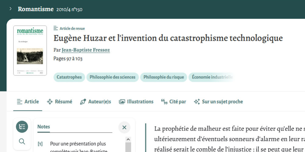 Cairn : Eugène Huzar et l'invention du catastrophisme technologique