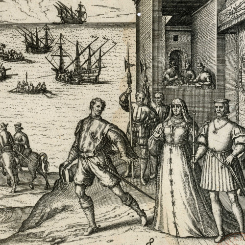 L’adieu de Christophe Colomb aux souverains espagnols Isabelle de Castille et Ferdinand d’Aragon