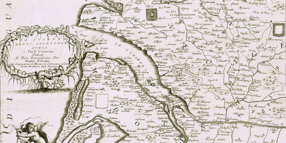 Plan de Bordeaux : La Guienna, Médoc, Saintonge, Aunis...