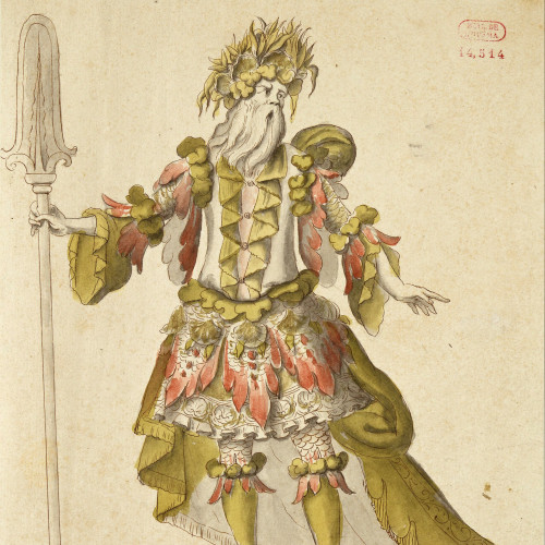 Jean Bérain, Maquette originale du costume du fleuve Sangar dans Atys, 1676