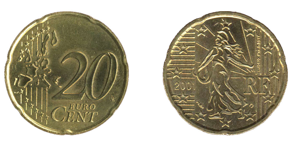 Pièce française de 20 centimes d'euros