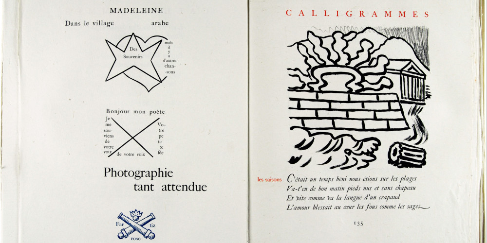 Lithographies de Giorgio de Chirico pour Calligrammes de Guillaume Apollinaire