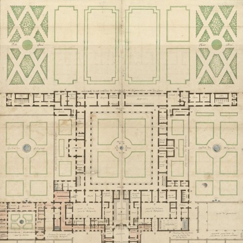 Plan du couvent et de l'église des Capucines en 1688