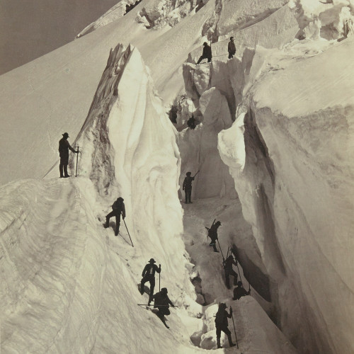 La crevasse (départ) sur le chemin du grand plateau, ascension du Mont-Blanc