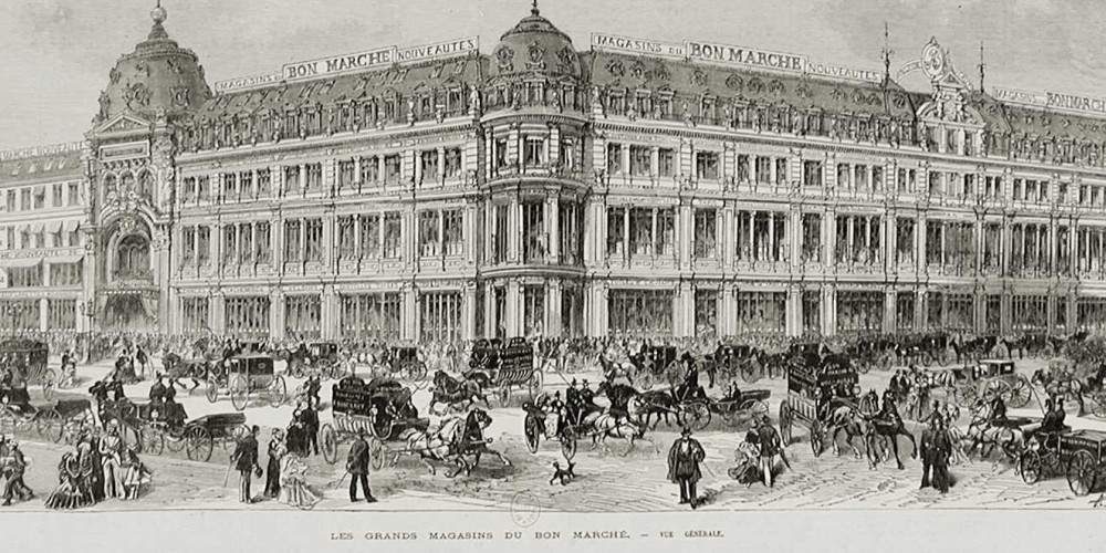Vue générale des grands magasins du Bon Marché