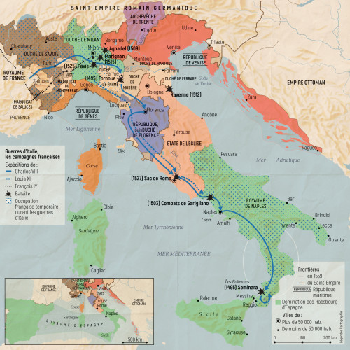 La péninsule après les Guerres d'Italie (1559)