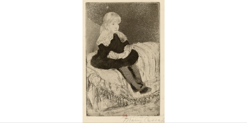Mademoiselle Luquet assise sur un divan