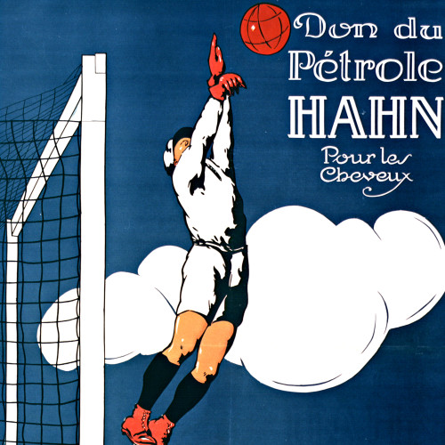 Affiche pour un match de football sponsorisé par Petrol Hahn