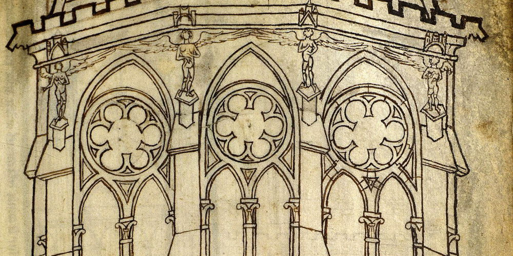 Élévation extérieure des chapelles absidales de la cathédrale de Reims