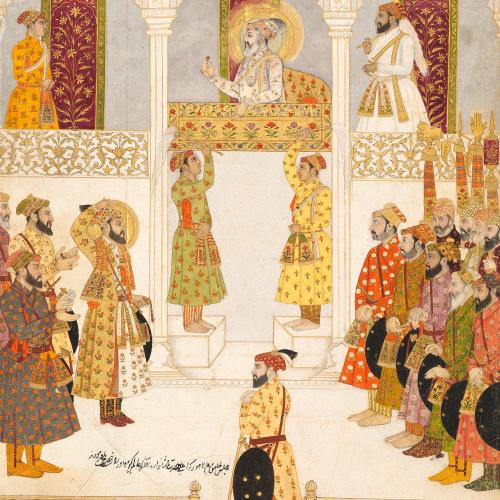Audience accordée par l’empereur Shah Jahan à Lahore à son fils, le prince Aurangzeb