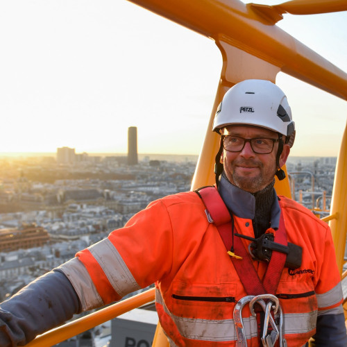 Depuis la grue à tour