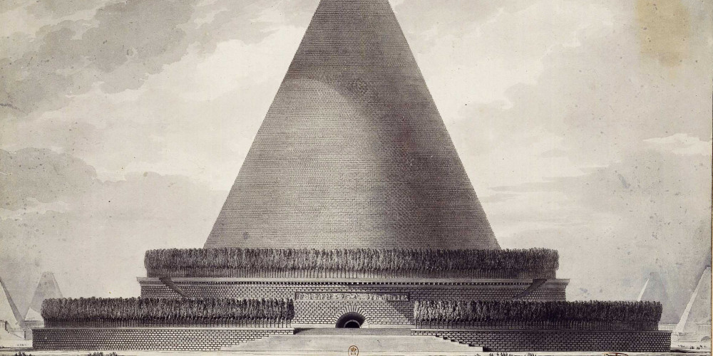 Cénotaphe dont la pyramide est ronde