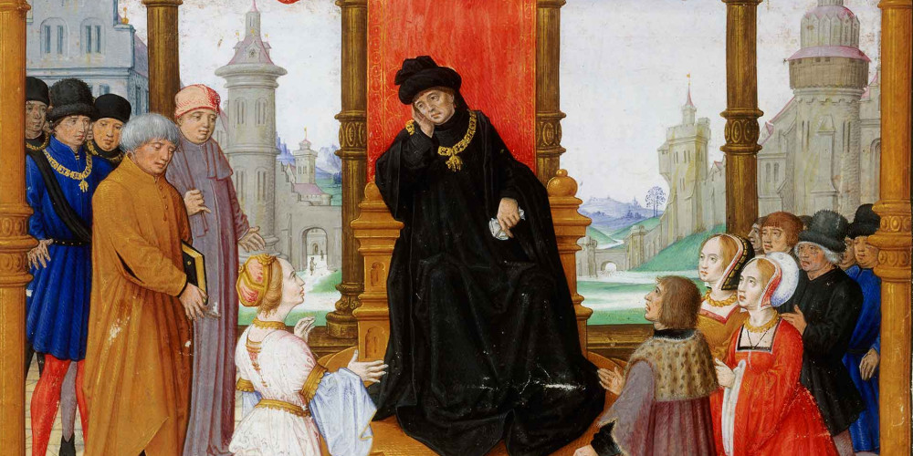Charles le Téméraire en tenue de deuil noire, à la mort de Philippe le Bon
