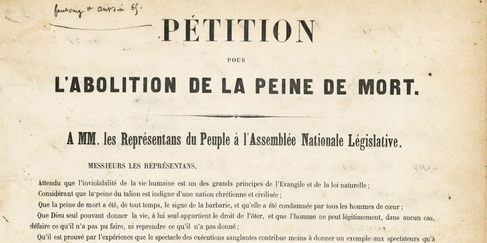 Pétition pour l’abolition de la peine de mort