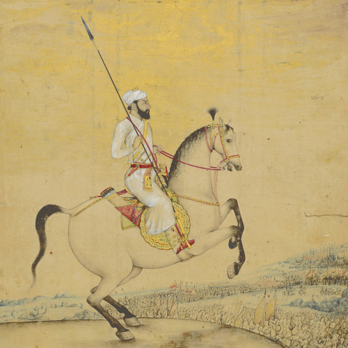 Le général Shayista Khan à cheval lors de la prise de Chittagong
