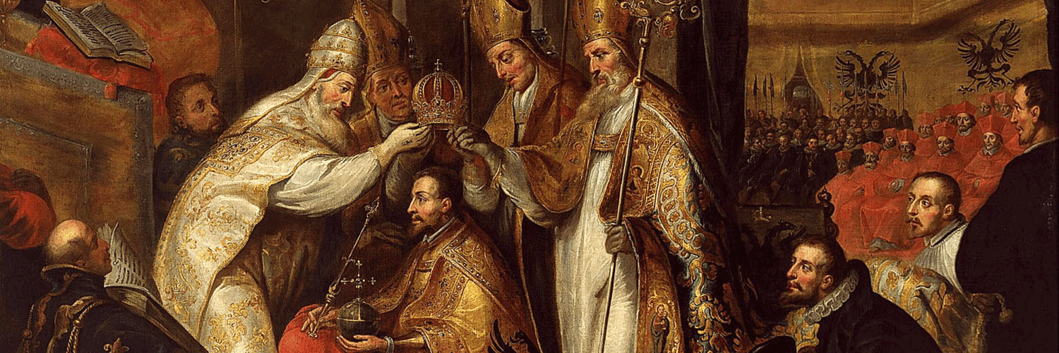 Le couronnement de Charles Quint par le pape Clément VII dans la cathédrale de Bologne
