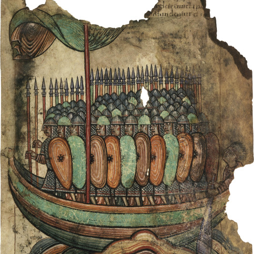 La mer, lieu de passage des invasions : flotte normande allant assiéger Guérande