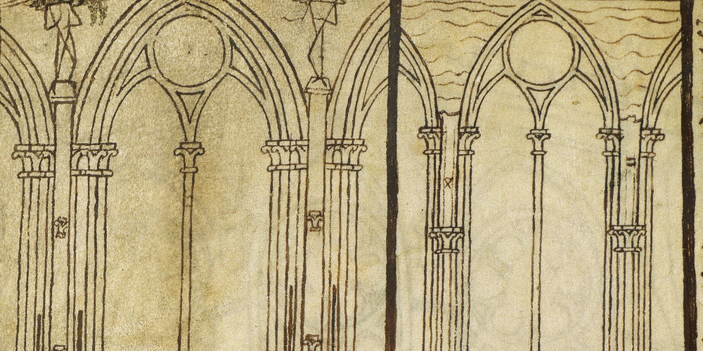Élévations intérieure et extérieure d’une travée de la nef de Reims