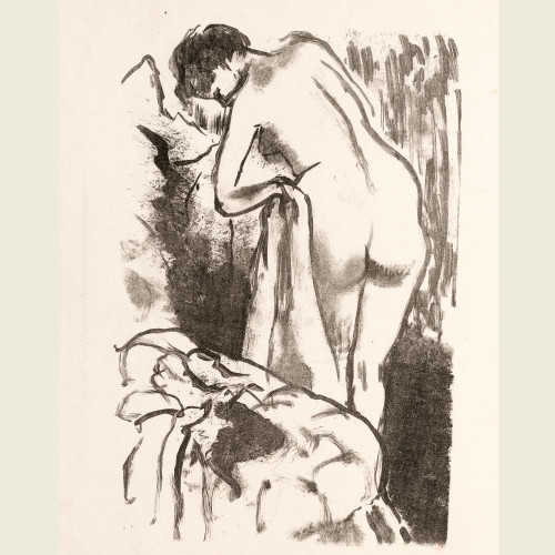 Femme nue debout à sa toilette