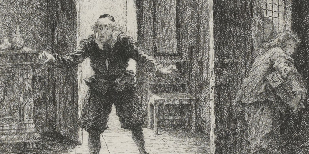 Gravure d’Edmond Hedouin pour L’Avare, comédie de Molière